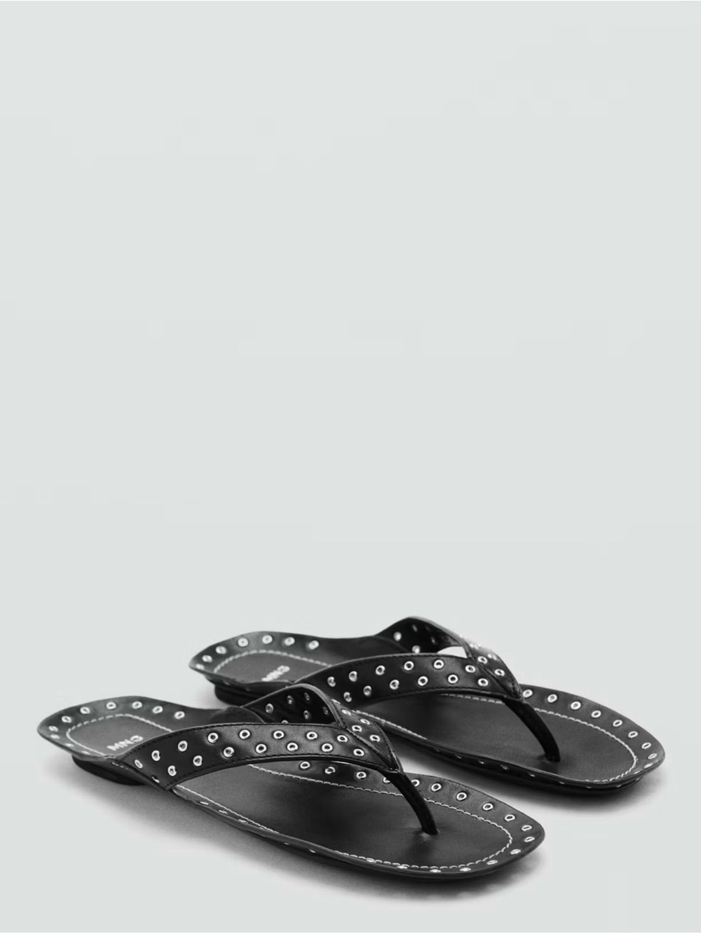 MNG LEATHER SANDALS WITH EYELETS